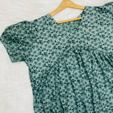 Feeding Frock Alia Cut, Free Size, Ankle Length, Tie-Up, Puff Sleeve Sleepwear in Softest Cotton Fabric (Bra Size 34"-38" | 50”-52″ length)
